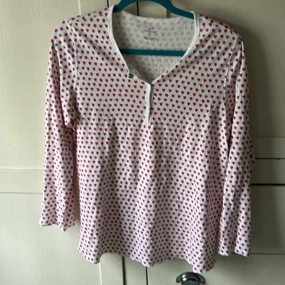 Roller rabbit size L heart pajama top